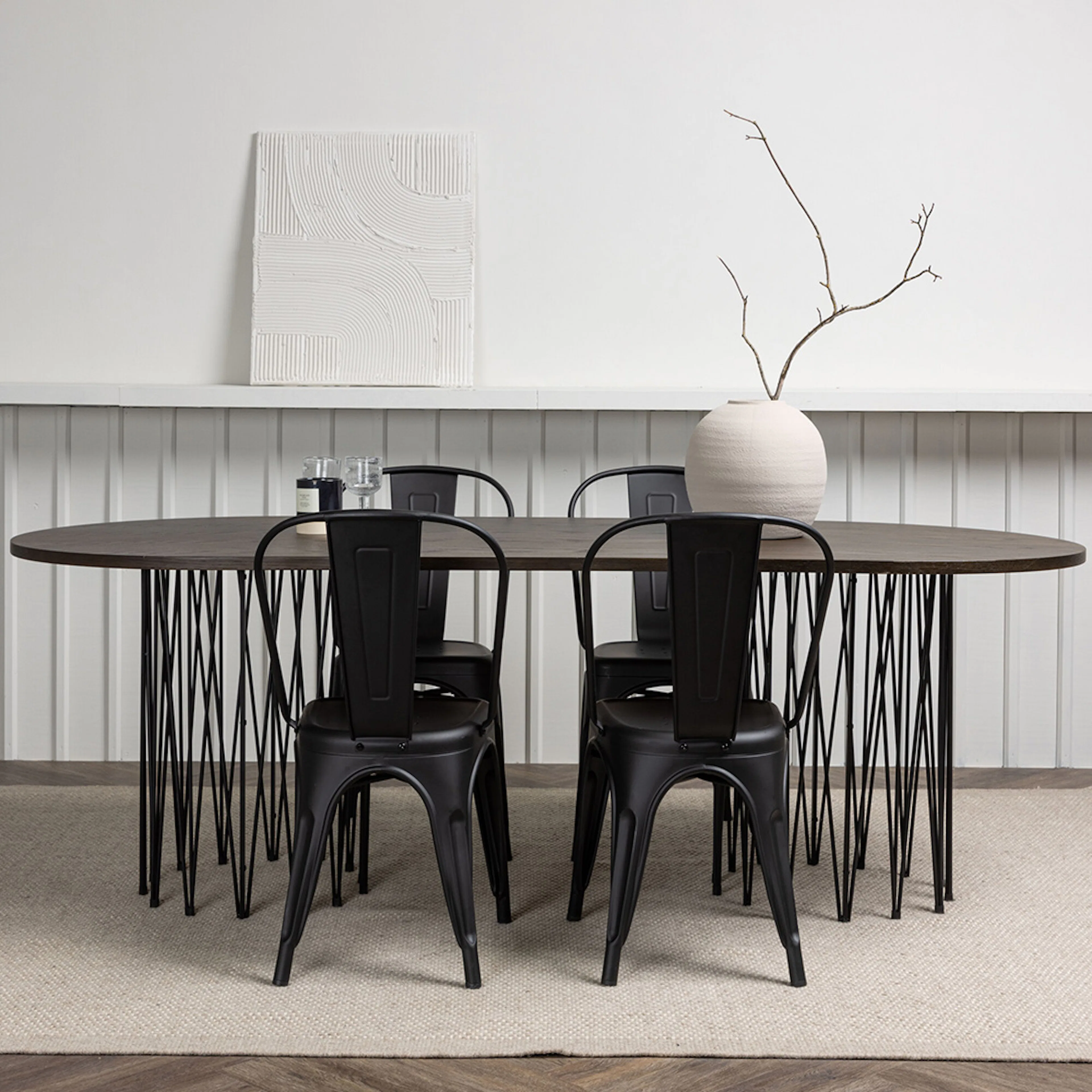 Matgrupp Venture Home Stone med 4 Tempe Stolar