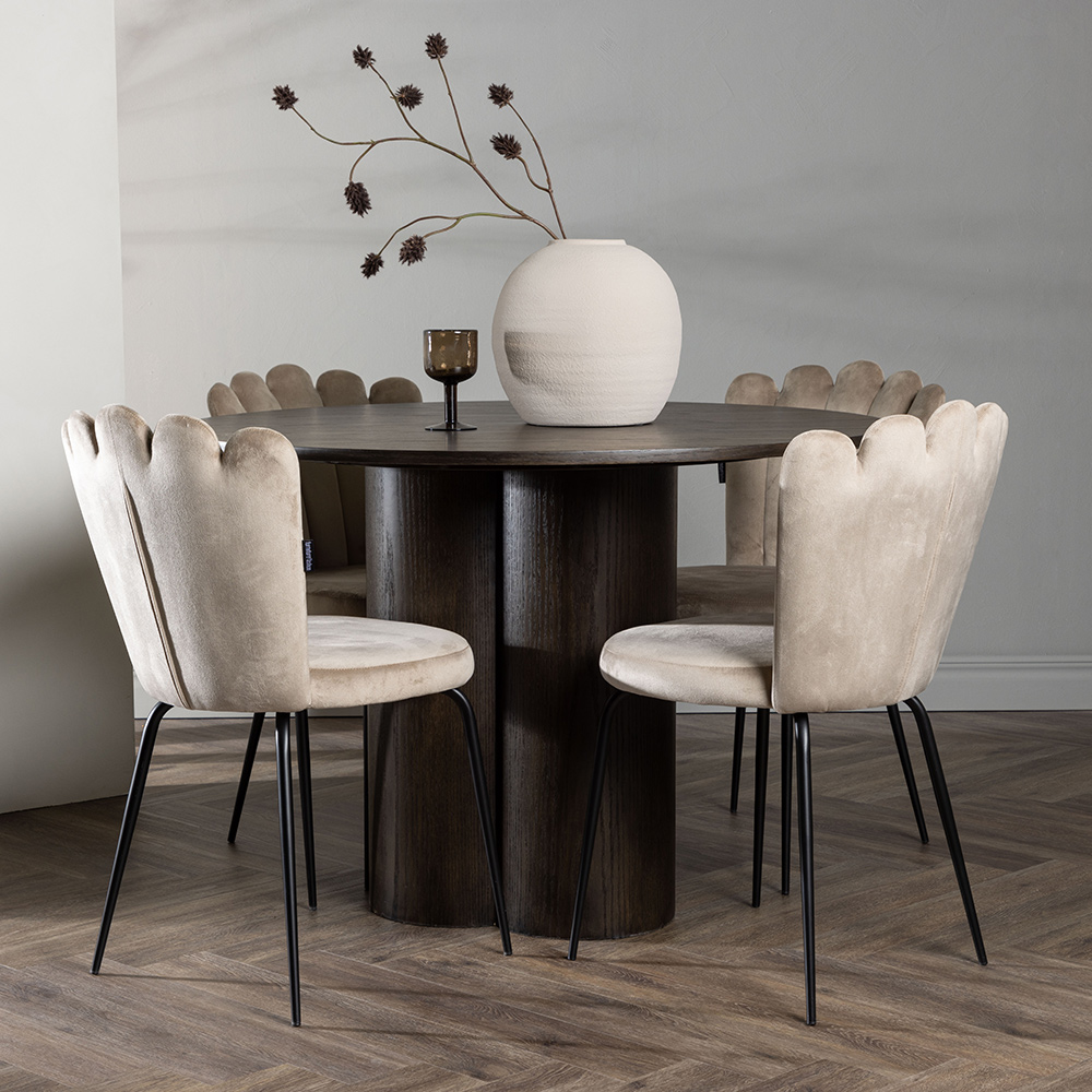 Matgrupp Venture Home Olivia Ø 110 cm med 4 Limhamn Stolar