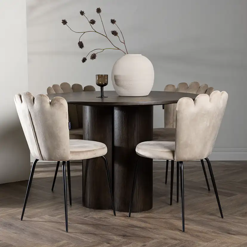 Matgrupp Venture Home Olivia Ø 110 cm med 4 Limhamn Stolar