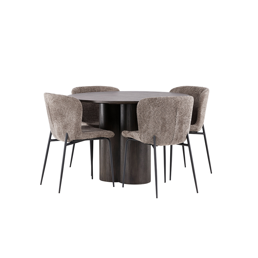 Matgrupp Venture Home Olivia Ø 110 cm med 4 Modesto Stolar