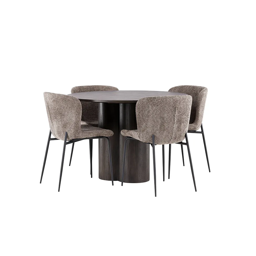 Matgrupp Venture Home Olivia Ø 110 cm med 4 Modesto Stolar