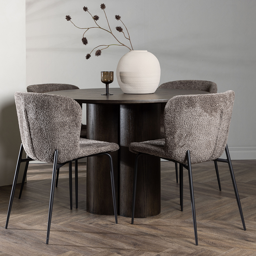 Matgrupp Venture Home Olivia Ø 110 cm med 4 Modesto Stolar