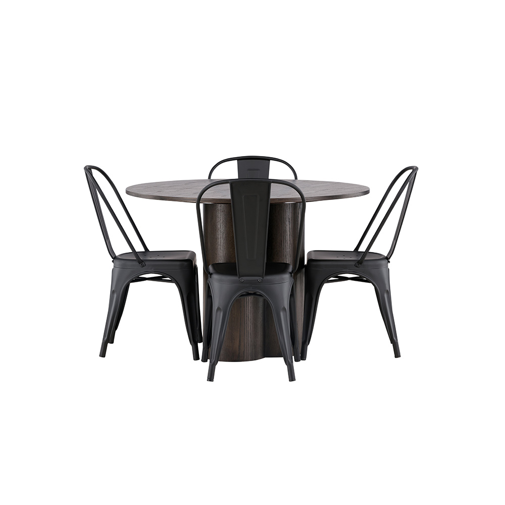 Matgrupp Venture Home Olivia Ø 110 cm med 4 Tempe Stolar