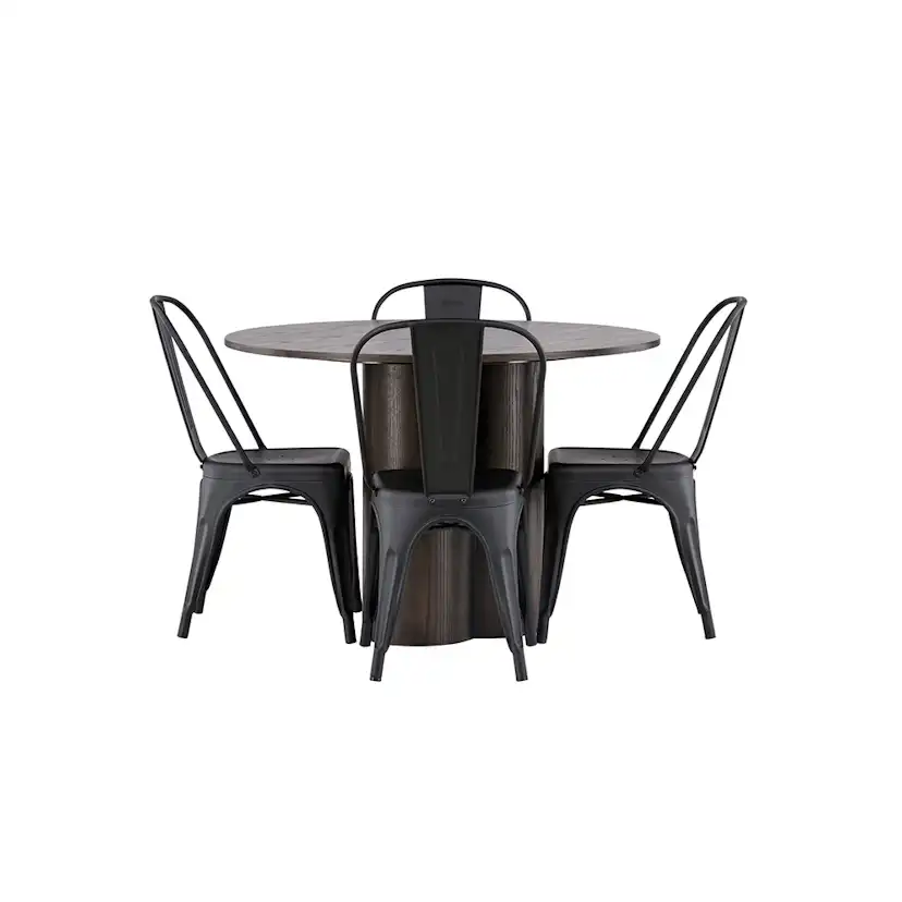 Matgrupp Venture Home Olivia Ø 110 cm med 4 Tempe Stolar