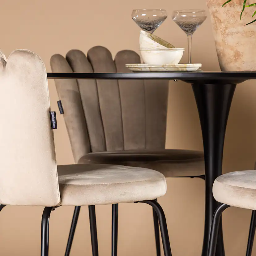 Matgrupp Venture Home Glade Ø 100 cm med 4 Limhamn Stolar