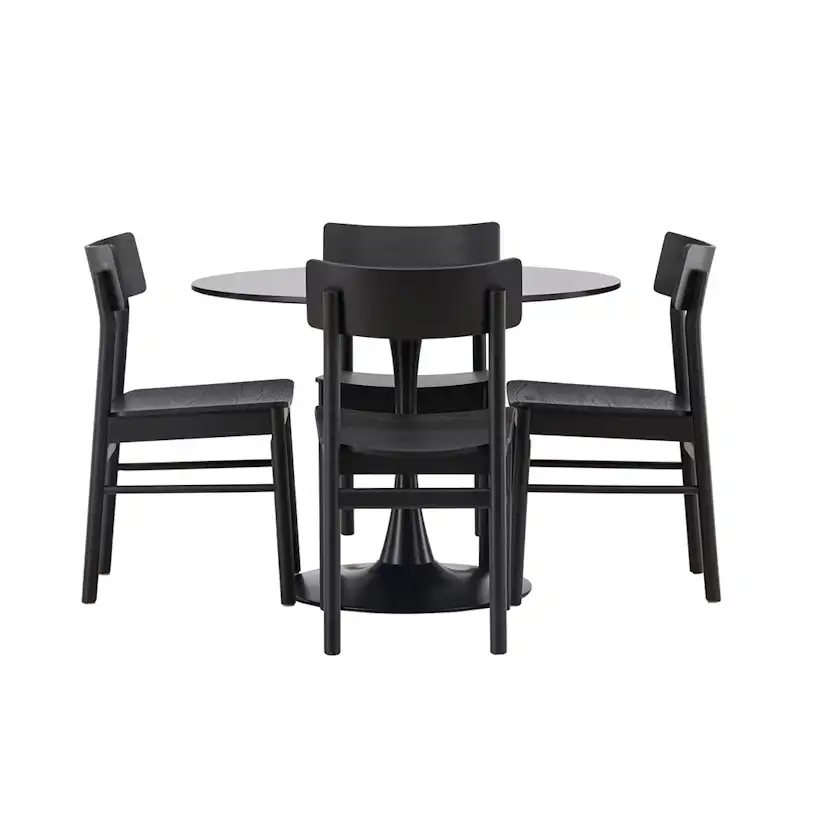 Matgrupp Venture Home Glade Ø100 cm med 4st Montros Matstolar