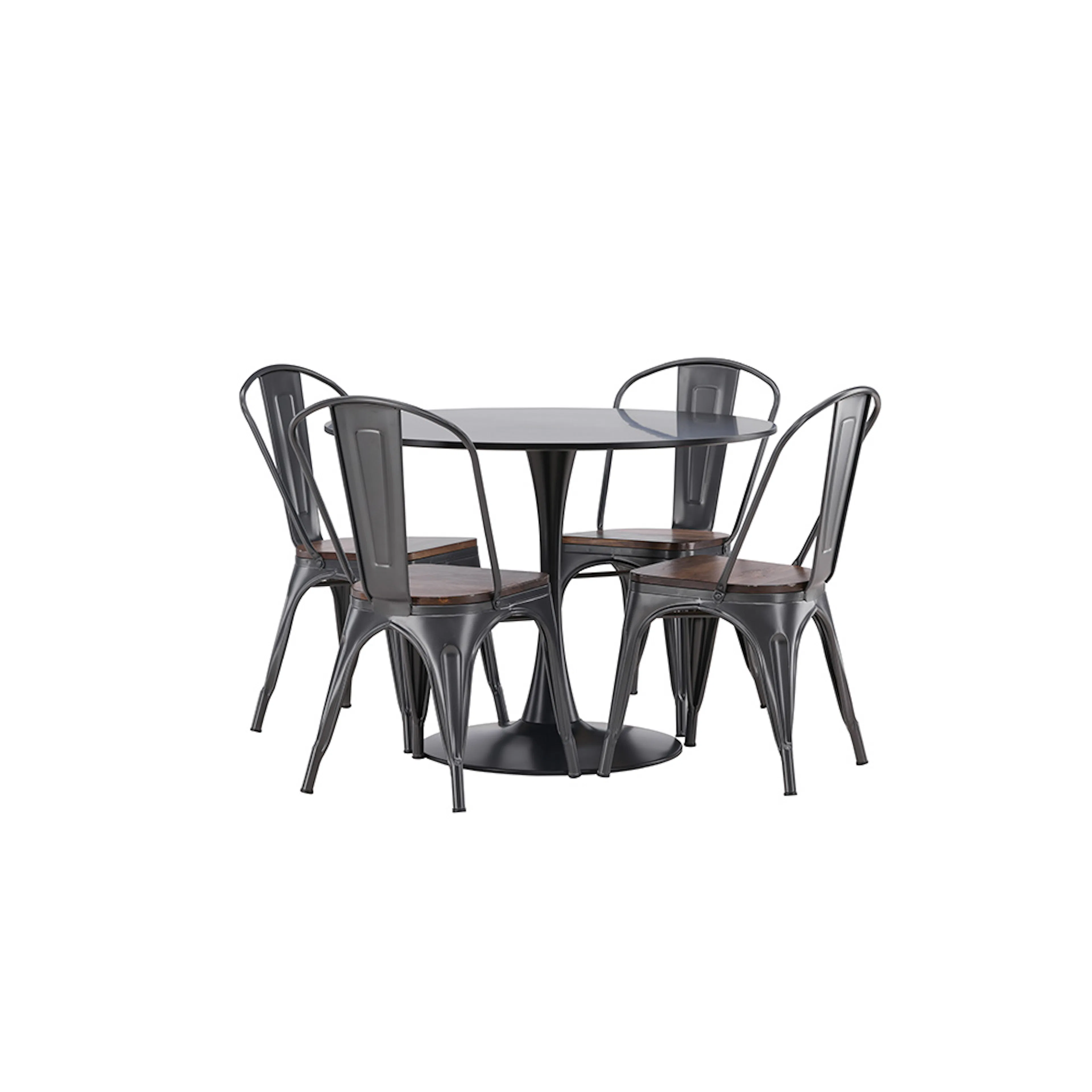 Matgrupp Venture Home Glade Ø 100 cm med 4 Tempe Stolar