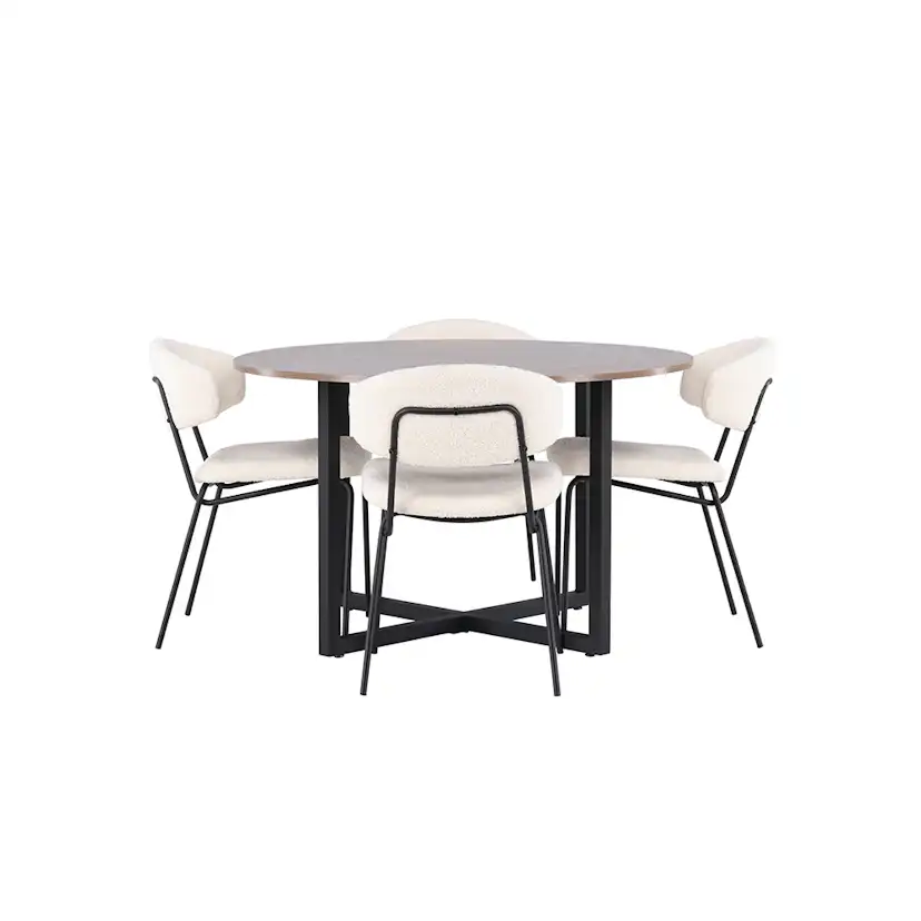 Matgrupp Venture Home Durango Ø 120 cm med 4 Chico Stolar