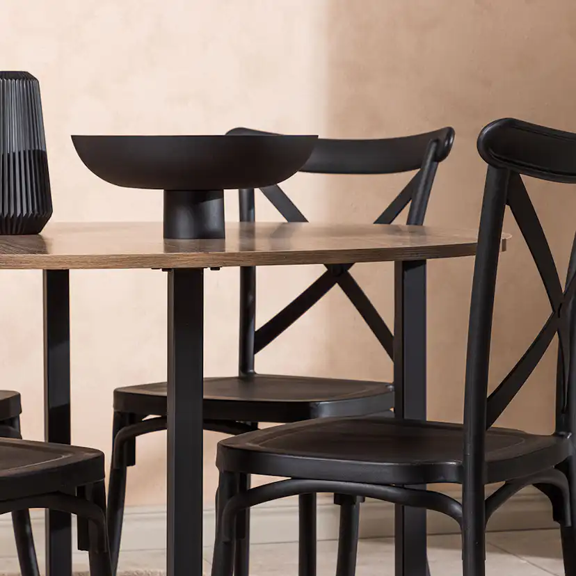 Matgrupp Venture Home Durango Ø 120 cm med 4 Crosett Stolar