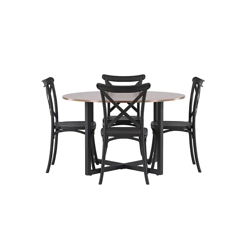 Matgrupp Venture Home Durango Ø 120 cm med 4 Crosett Stolar