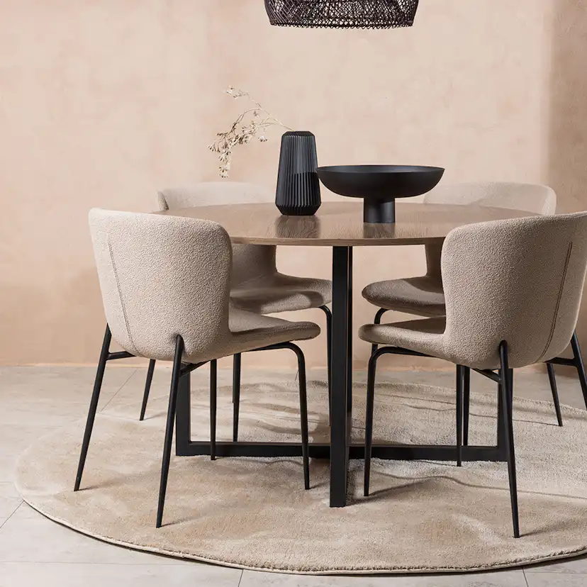 Matgrupp Venture Home Durango Ø 120 cm med 4 Modesto Stolar