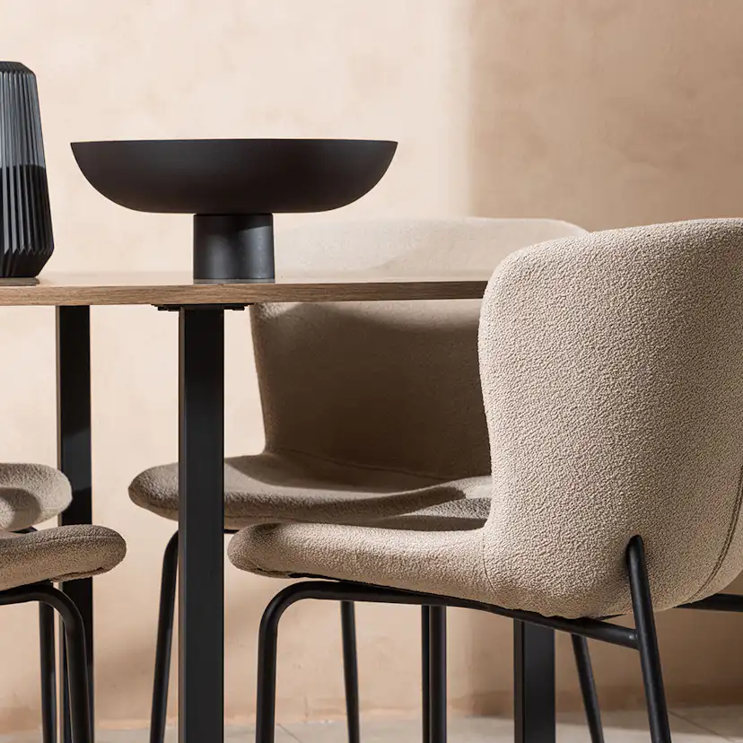 Matgrupp Venture Home Durango Ø 120 cm med 4 Modesto Stolar