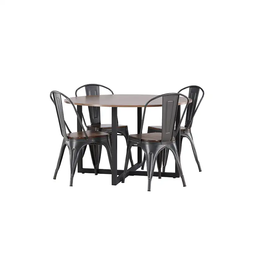 Matgrupp Venture Home Durango Ø 120 cm med 4 Tempe Stolar