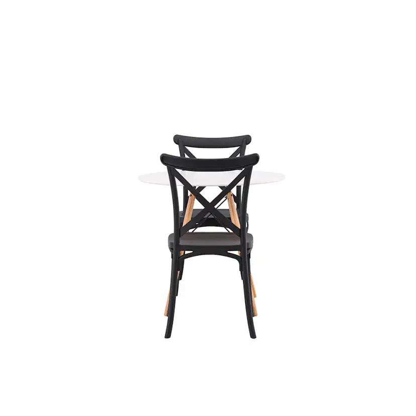 Matgrupp Venture Home Danburi Ø 60 cm med 2 Crosett Stolar