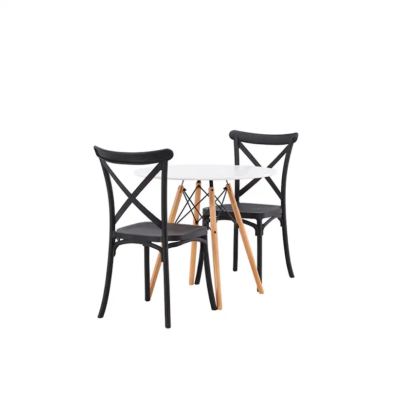 Matgrupp Venture Home Danburi Ø 60 cm med 2 Crosett Stolar