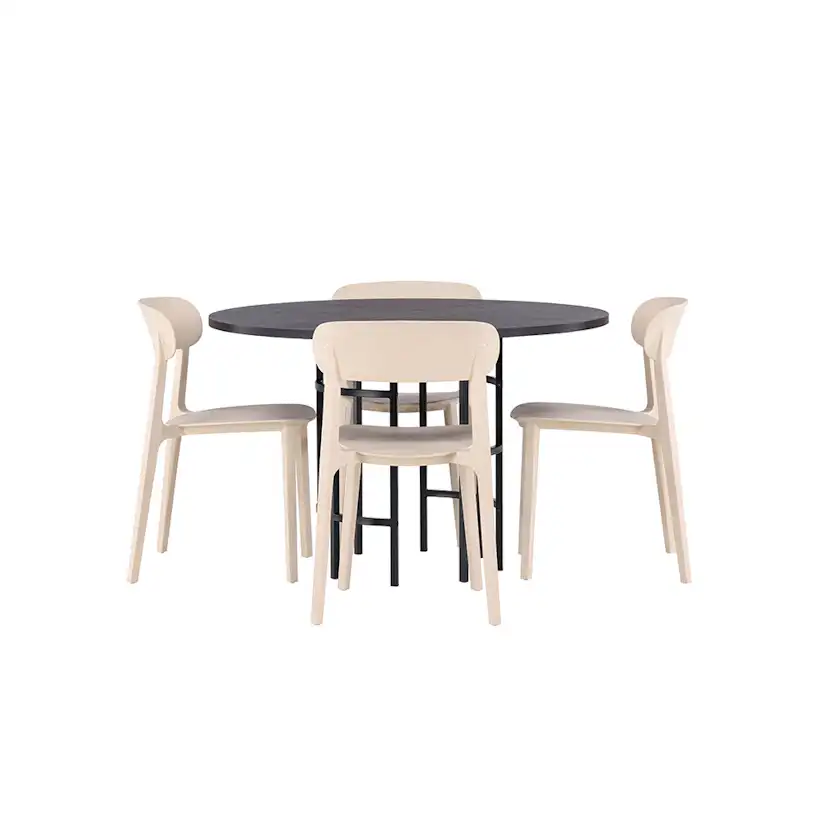 Matgrupp Venture Home Copenhagen Ø 115 cm med 4 Åstol Stolar