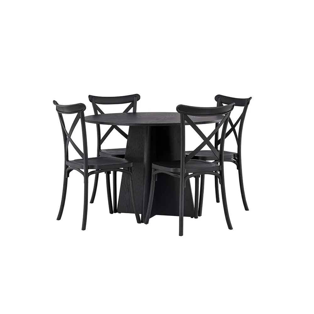 Matgrupp Venture Home Bootcut Ø110 cm med 4 Crosett Stolar