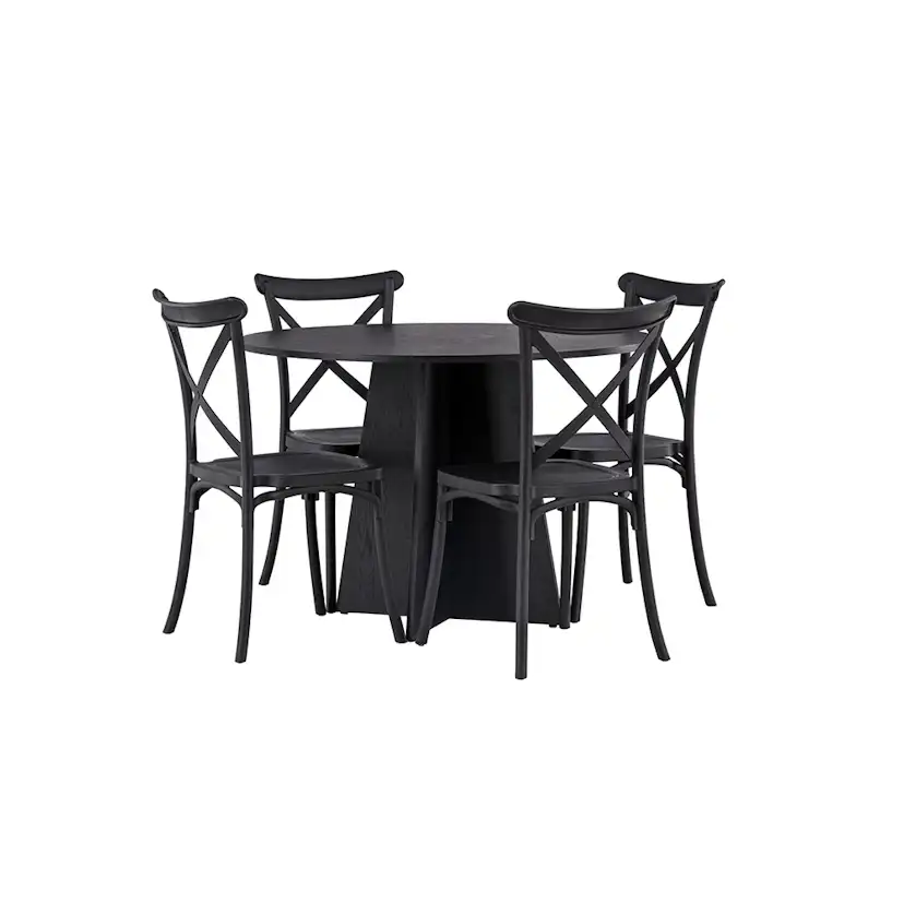 Matgrupp Venture Home Bootcut Ø110 cm med 4 Crosett Stolar