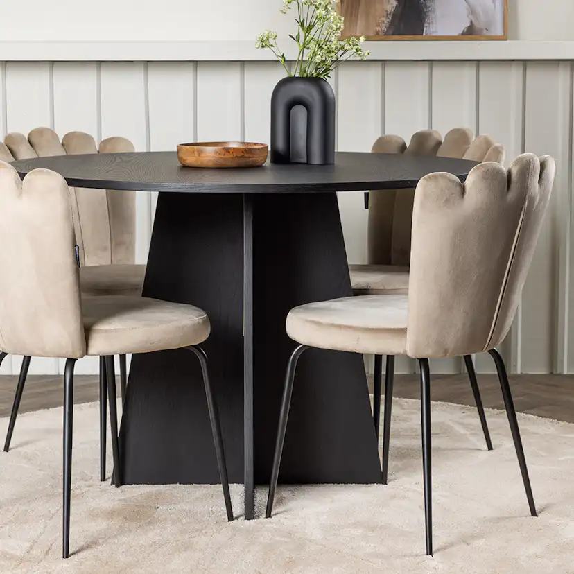 Matgrupp Venture Home Bootcut Ø110 cm med 4 Limhamn Light Stolar