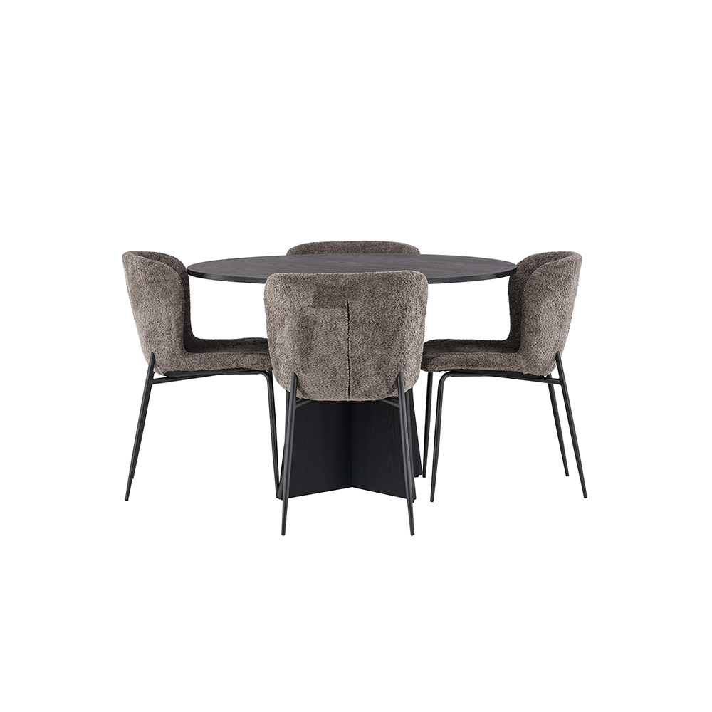 Matgrupp Venture Home Bootcut Ø110 cm med 4 Modesto Stolar