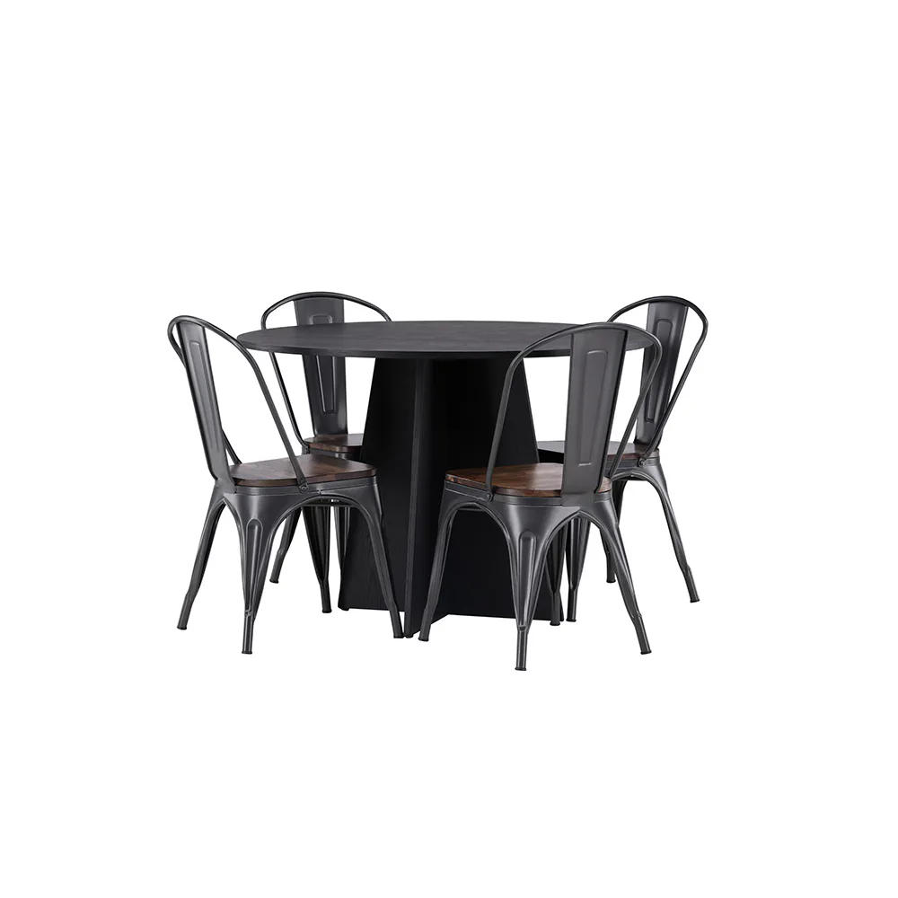 Matgrupp Venture Home Bootcut Ø110 cm med 4 Tempe Stolar