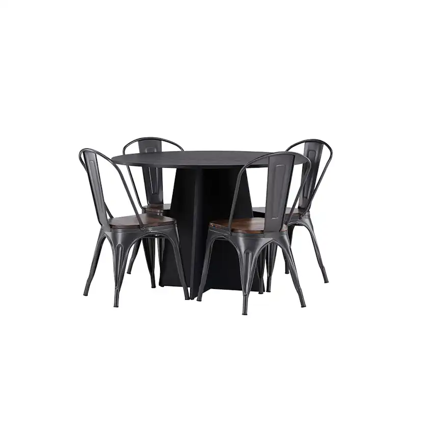 Matgrupp Venture Home Bootcut Ø110 cm med 4 Tempe Stolar