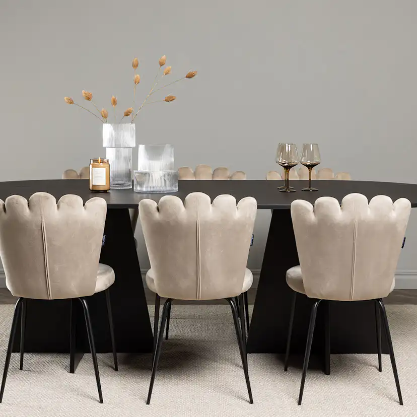 Matgrupp Venture Home Bootcut Oval med 6 Limhamn Light Stolar