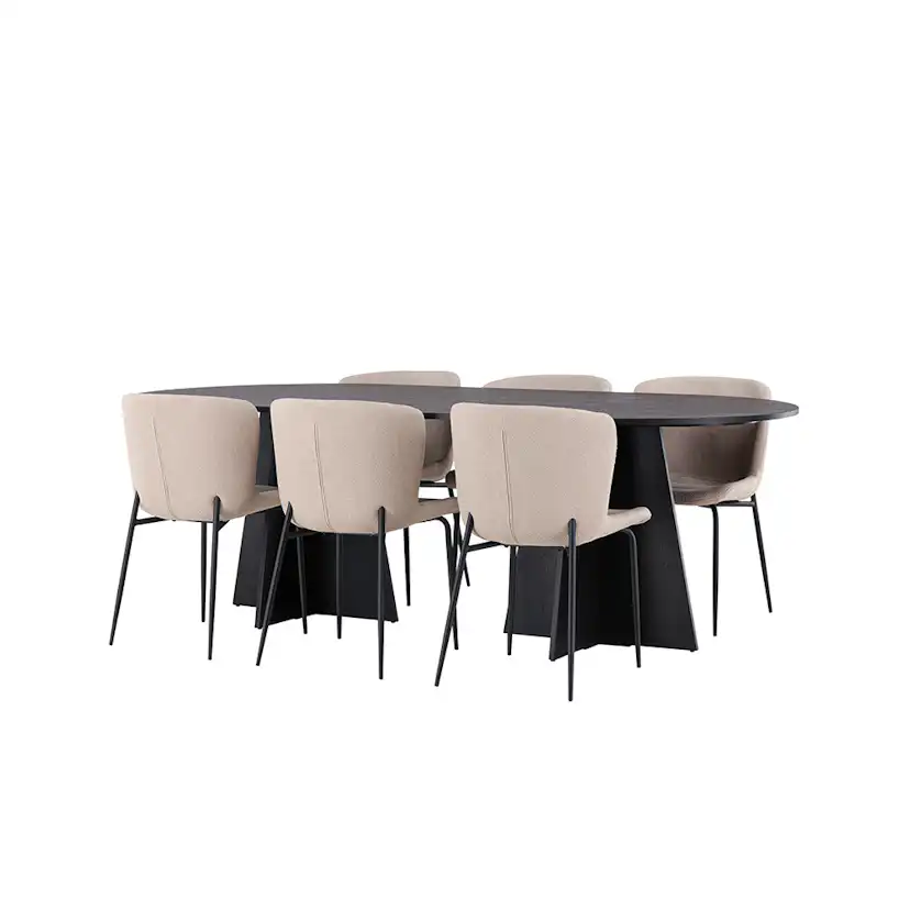Matgrupp Venture Home Bootcut Oval med 6 Modesto Stolar