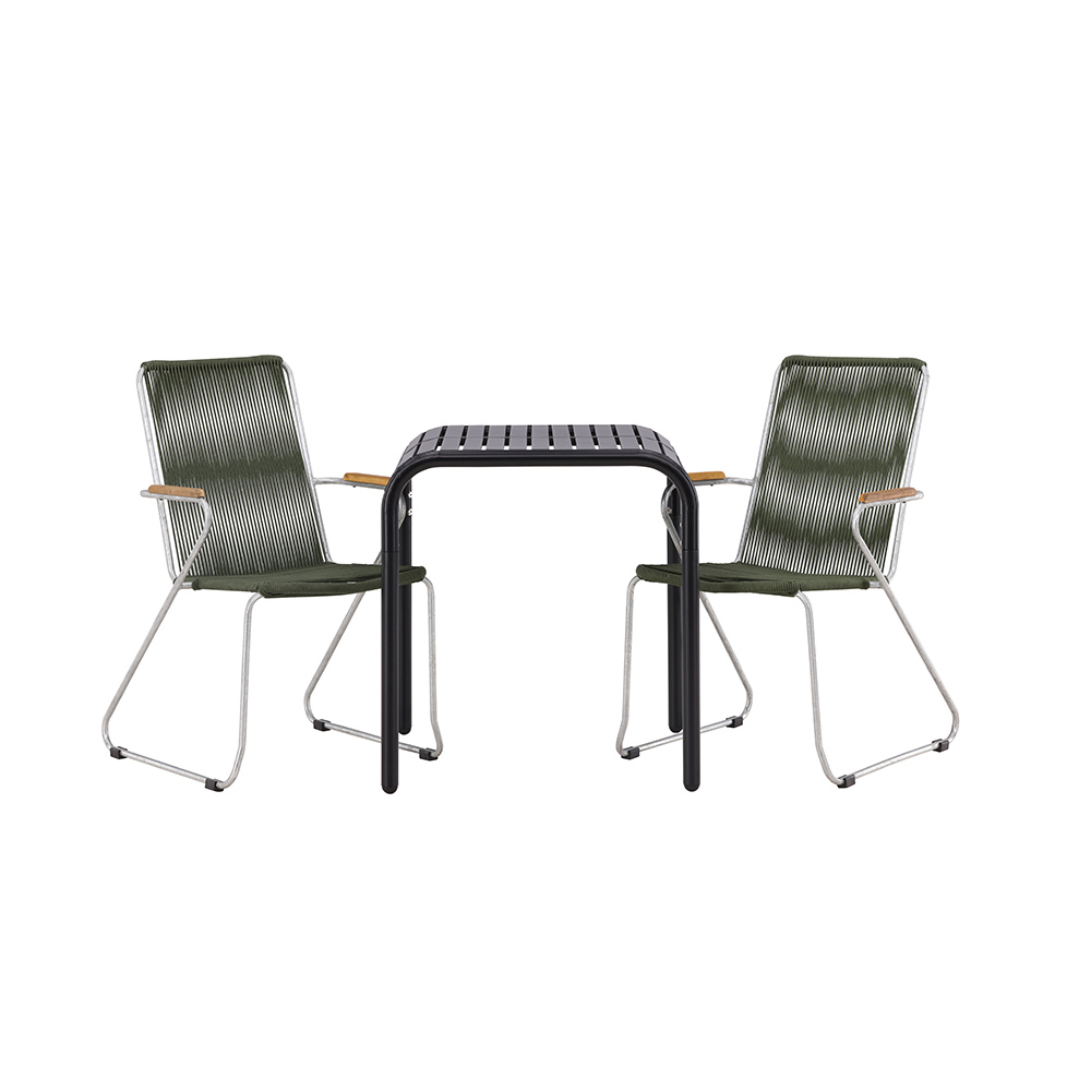 Cafégrupp Venture Home Borneo Bord med 2 Bois Trädgårdsstolar Utomhus