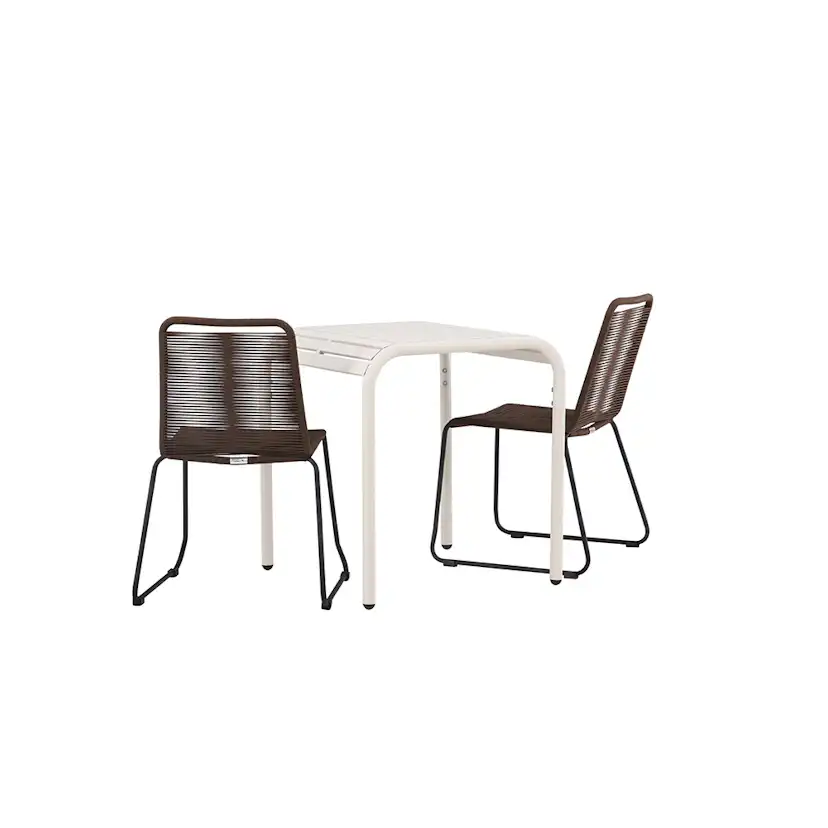 Cafégrupp Venture Home Borneo Bord med 2 Lindos Trädgårdsstolar Utomhus