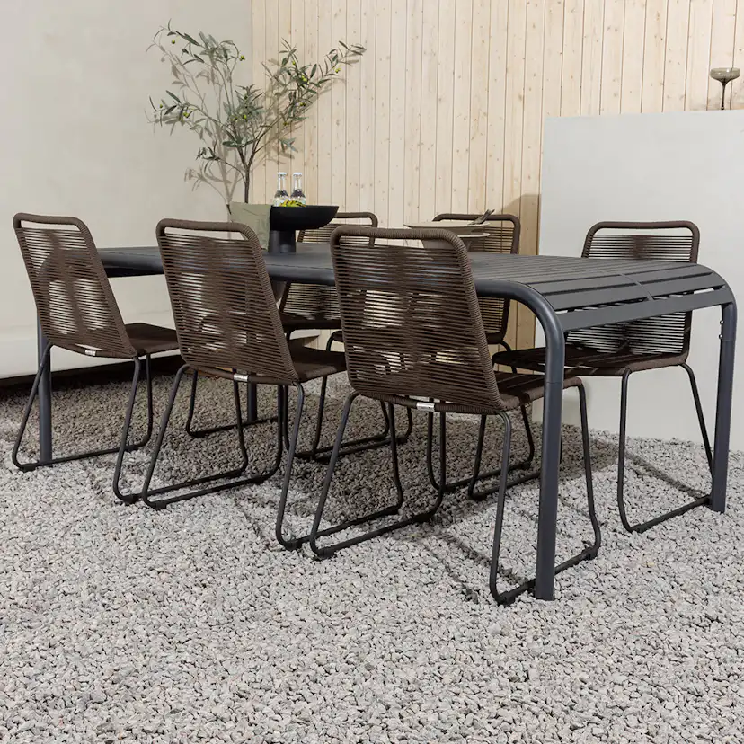 Matgrupp Venture Home Borneo Bord med 6 Lindos Stolar