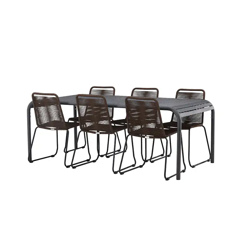 Matgrupp Venture Home Borneo Bord med 6 Lindos Stolar