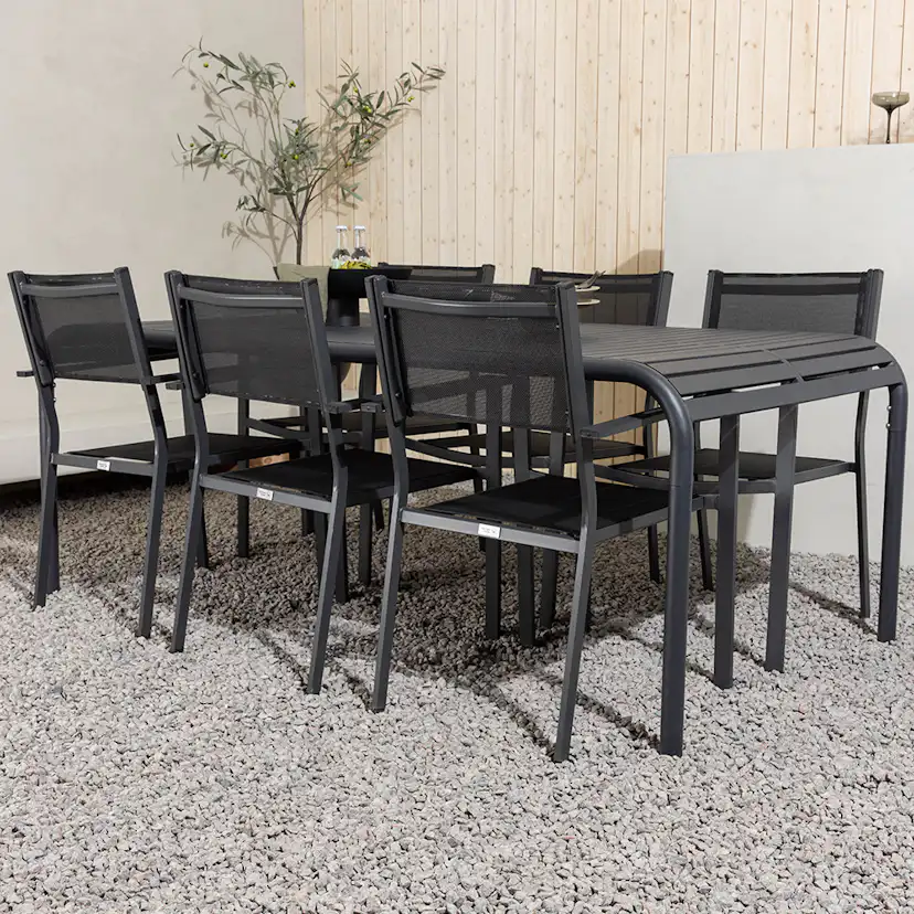 Matgrupp Venture Home Borneo Bord med 6 Copacabana Stolar