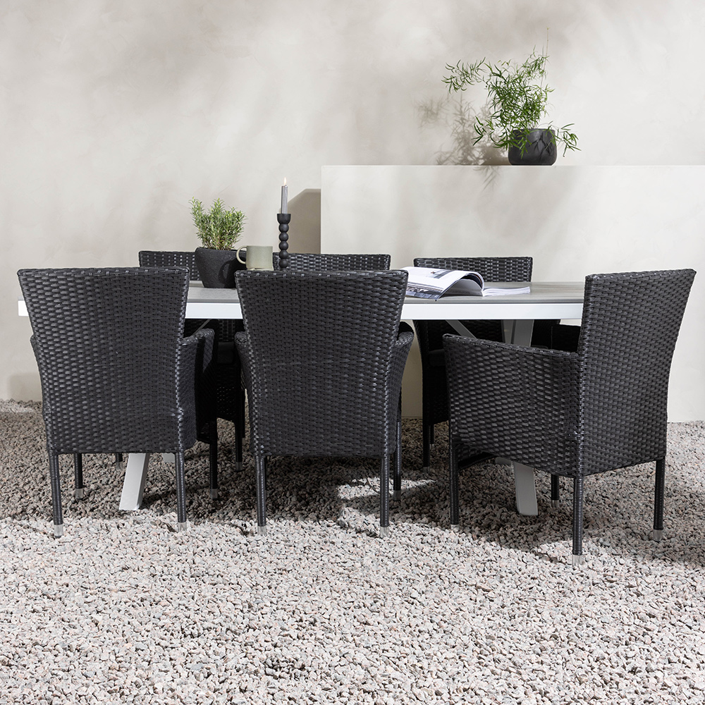 Matgrupp Venture Home Garcia Bord med 6 Malina Stolar