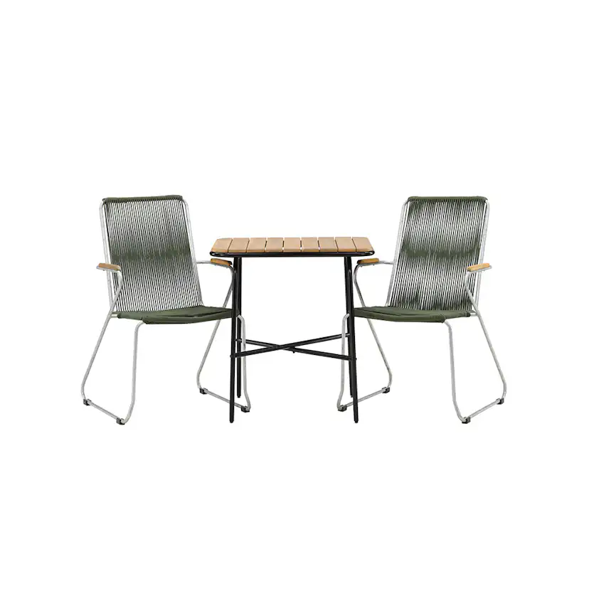 Cafégrupp Venture Home Holmbeck Bord med 2 Bois Trädgårdsstolar Utomhus