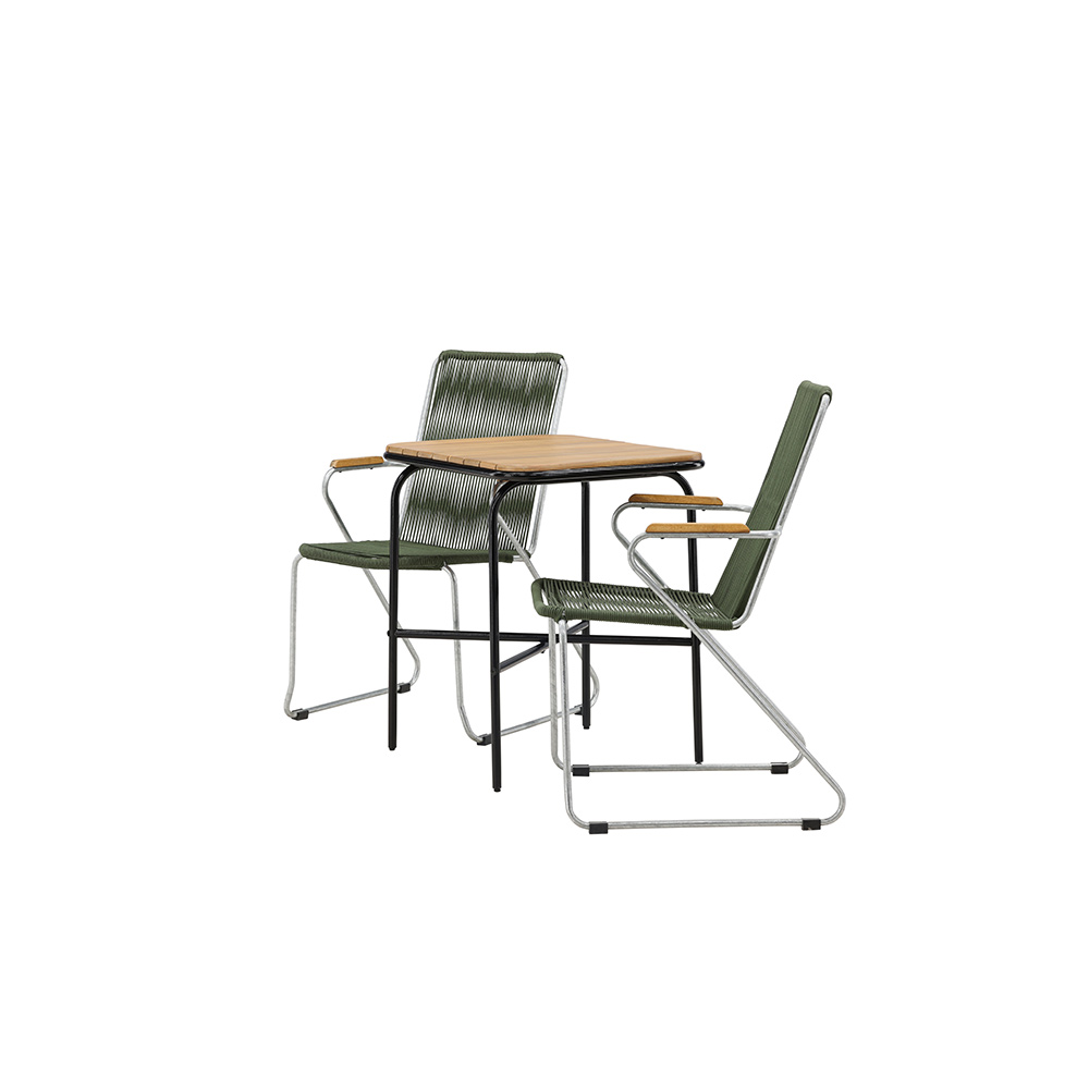 Cafégrupp Venture Home Holmbeck Bord med 2 Bois Trädgårdsstolar Utomhus