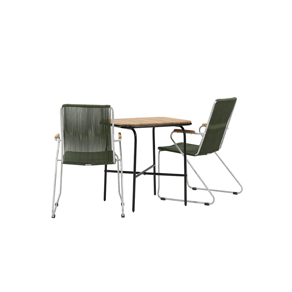 Cafégrupp Venture Home Holmbeck Bord med 2 Bois Trädgårdsstolar Utomhus