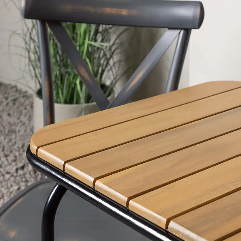 Cafégrupp Venture Home Holmbeck Bord med 2 Tablas Trädgårdsstolar Utomhus