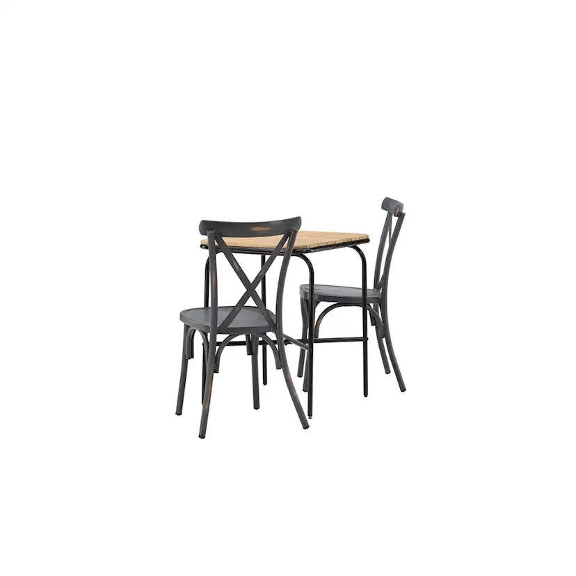 Cafégrupp Venture Home Holmbeck Bord med 2 Tablas Trädgårdsstolar Utomhus