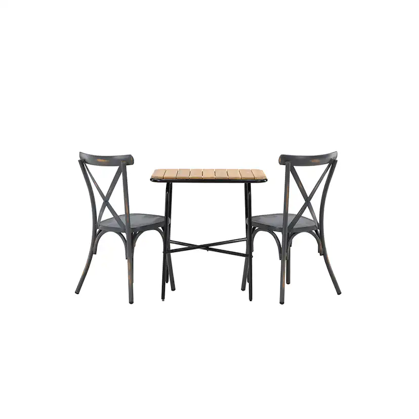 Cafégrupp Venture Home Holmbeck Bord med 2 Tablas Trädgårdsstolar Utomhus