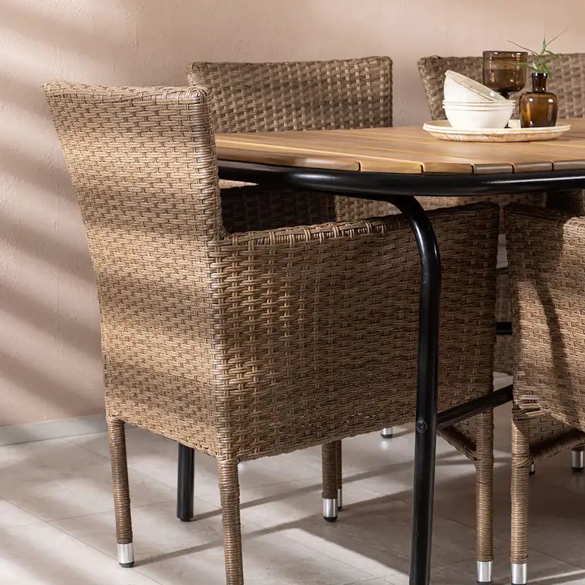 Matgrupp Venture Home Holmbeck Bord med 6 Malina Stolar