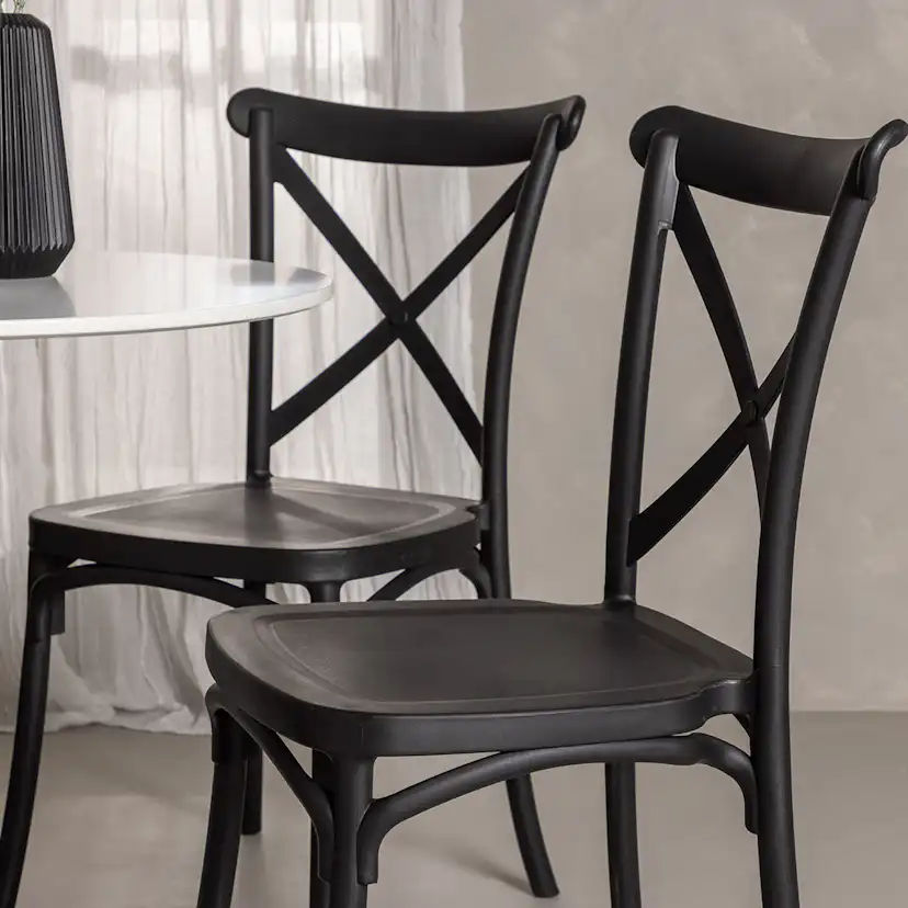 Matgrupp Venture Home Hamden Ø80 cm med 4 Crosett stolar