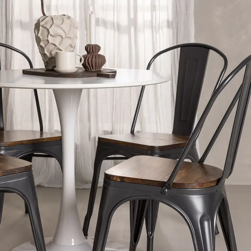 Matgrupp Venture Home Hamden Ø80 cm med 4 Tempe stolar