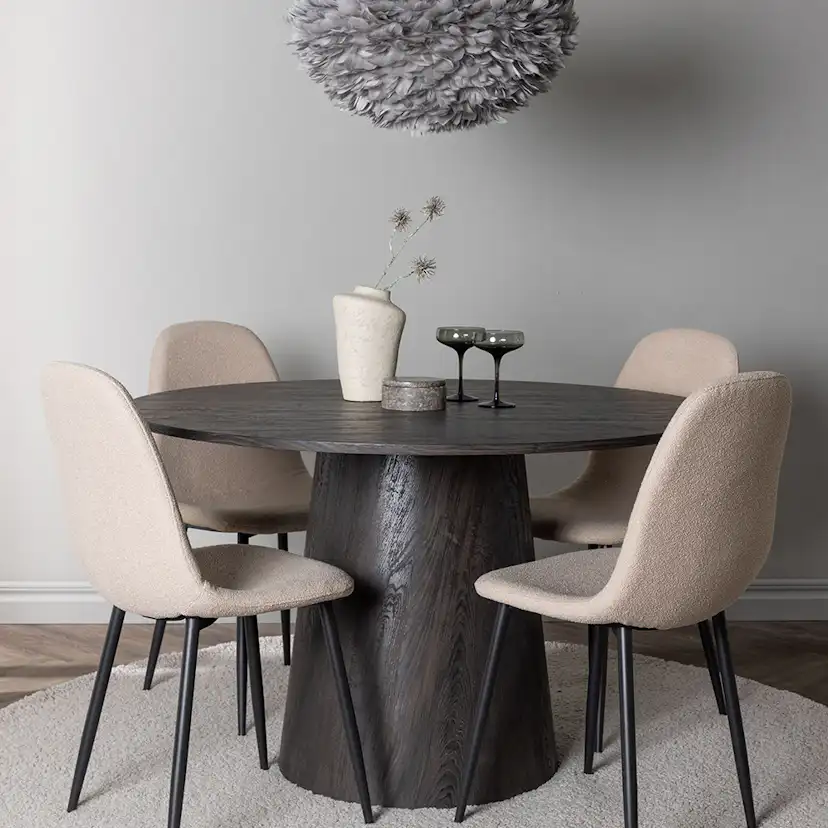 Matgrupp Venture Home Lanzo Ø120 cm med 4 st Polar stolar