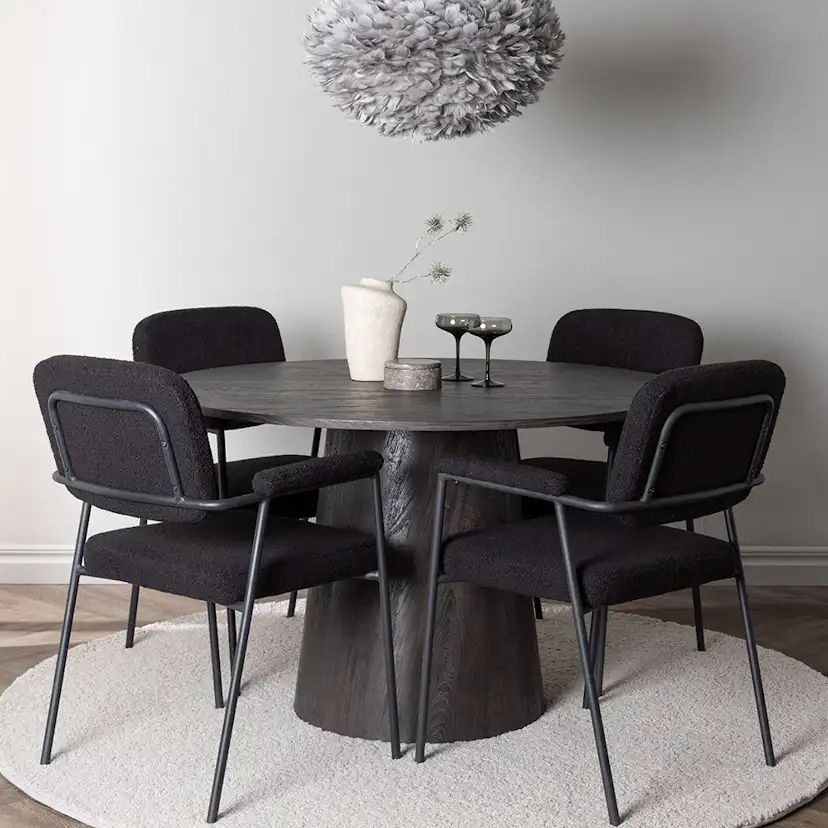 Matgrupp Venture Home Lanzo Ø120 cm med 4 st Yesterday stolar