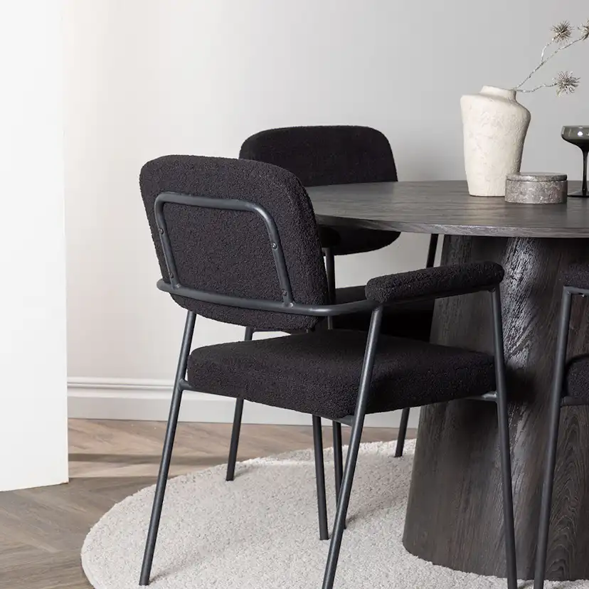 Matgrupp Venture Home Lanzo Ø120 cm med 4 st Yesterday stolar