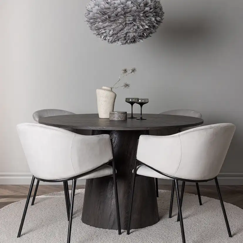 Matgrupp Venture Home Lanzo Ø120 cm med 4 st Evelina stolar