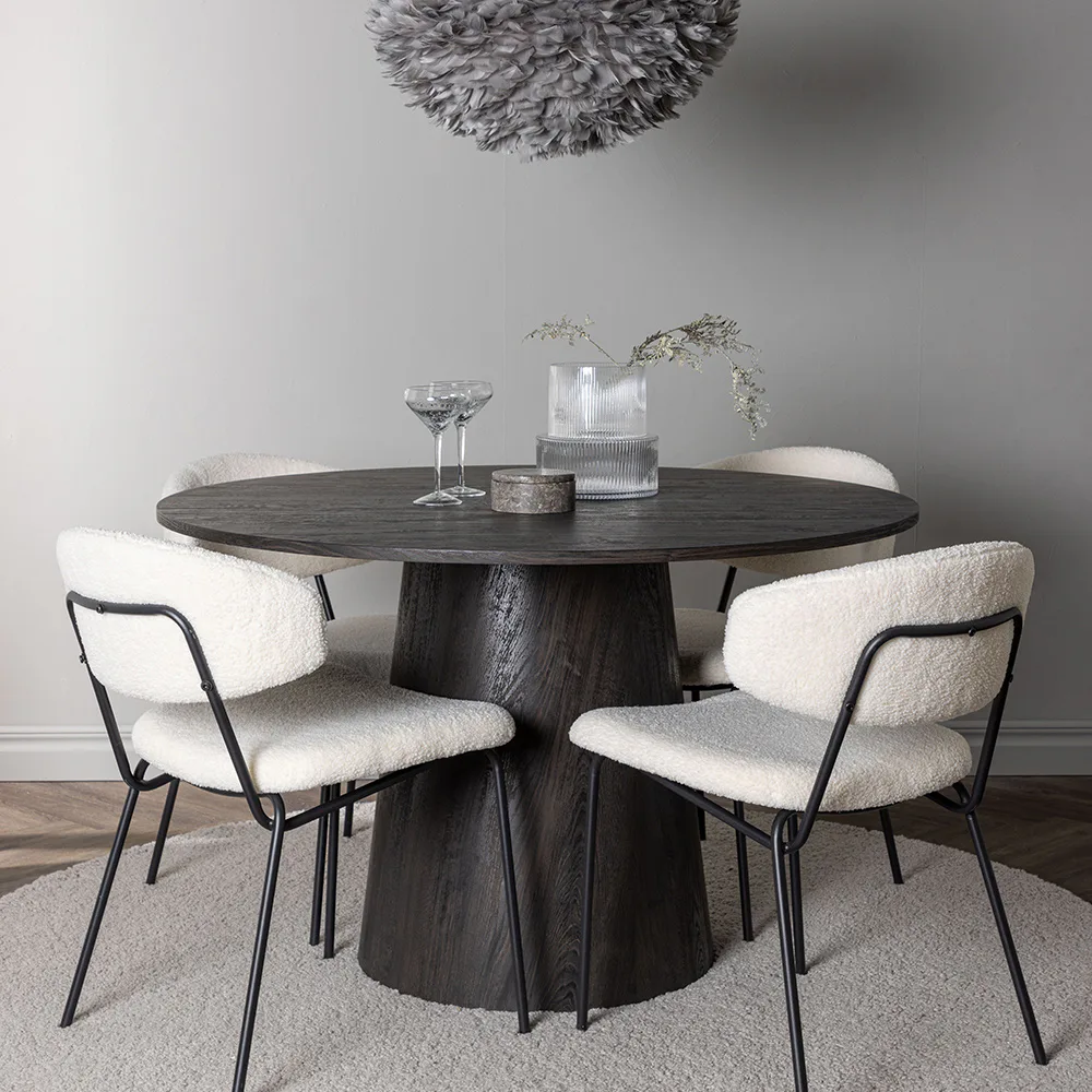 Matgrupp Venture Home Lanzo Ø120 cm med 4 st Chico stolar