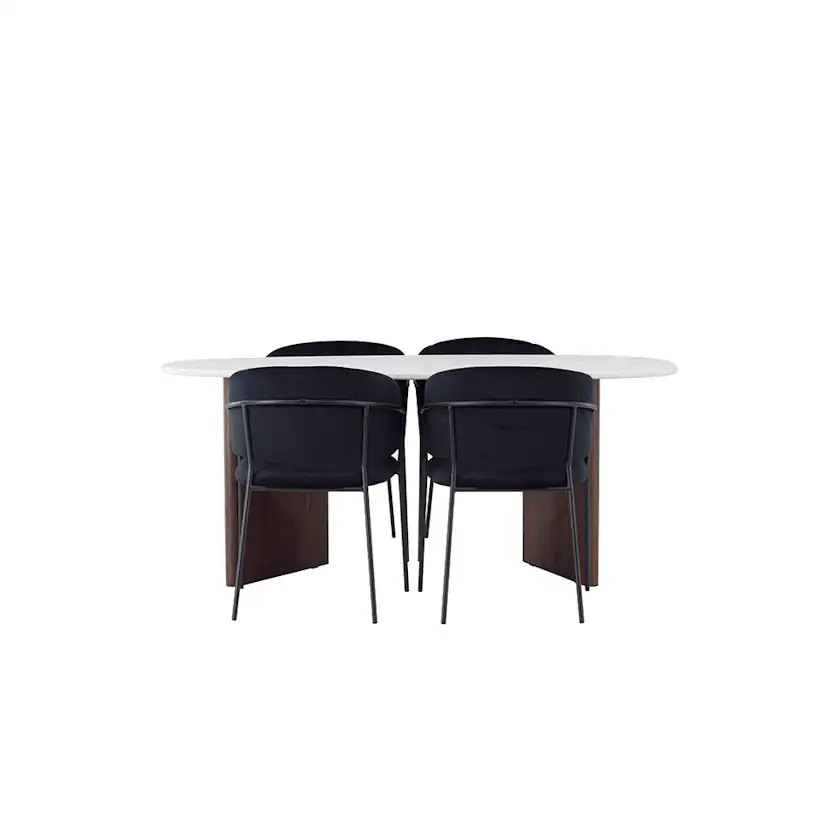 Matgrupp Venture Home Grönvik med 4 Selma Stolar