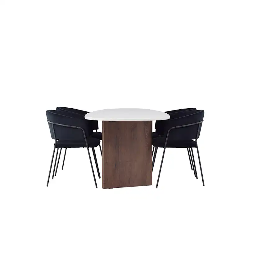 Matgrupp Venture Home Grönvik med 4 Selma Stolar